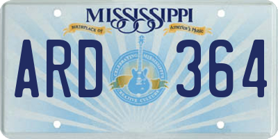 MS license plate ARD364