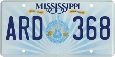 MS license plate ARD368