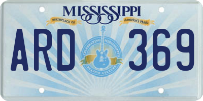 MS license plate ARD369