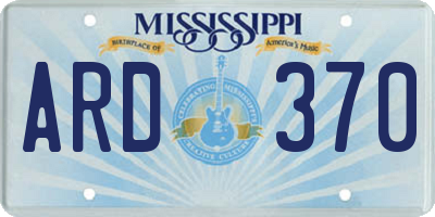 MS license plate ARD370