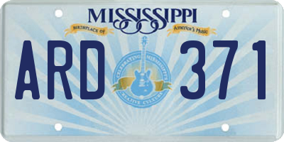MS license plate ARD371