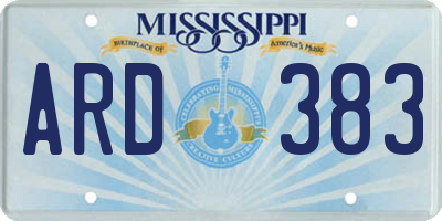 MS license plate ARD383