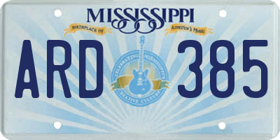 MS license plate ARD385