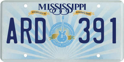 MS license plate ARD391