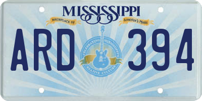 MS license plate ARD394