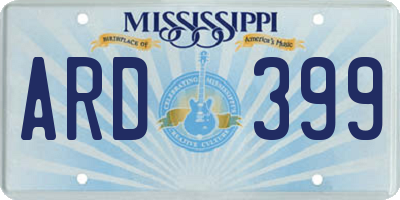 MS license plate ARD399