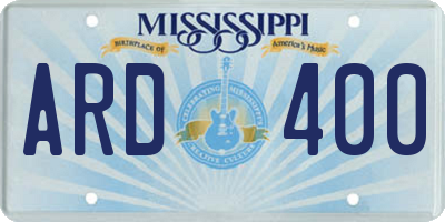 MS license plate ARD400