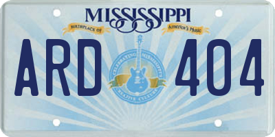 MS license plate ARD404