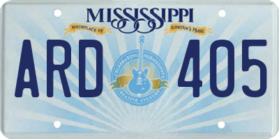 MS license plate ARD405