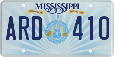 MS license plate ARD410