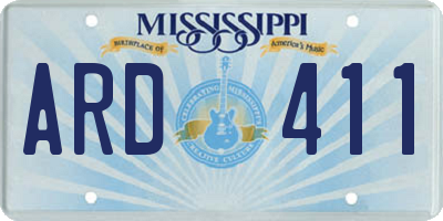 MS license plate ARD411