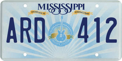 MS license plate ARD412