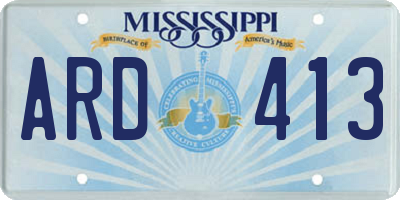 MS license plate ARD413