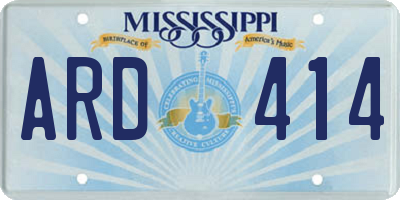 MS license plate ARD414