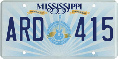 MS license plate ARD415