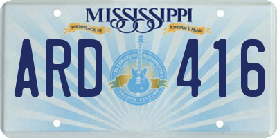 MS license plate ARD416
