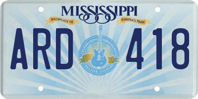 MS license plate ARD418