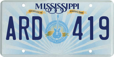 MS license plate ARD419