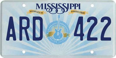 MS license plate ARD422
