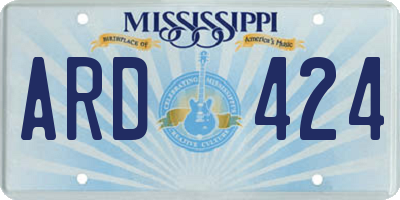 MS license plate ARD424