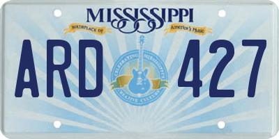MS license plate ARD427