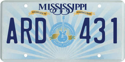 MS license plate ARD431