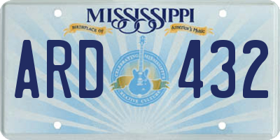 MS license plate ARD432