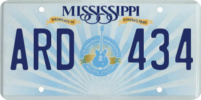 MS license plate ARD434