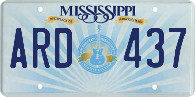 MS license plate ARD437