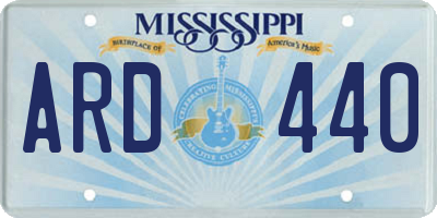 MS license plate ARD440