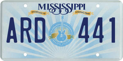 MS license plate ARD441