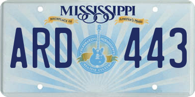 MS license plate ARD443