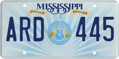 MS license plate ARD445