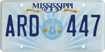 MS license plate ARD447