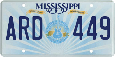 MS license plate ARD449