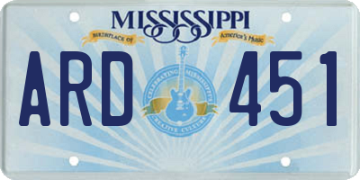 MS license plate ARD451