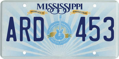 MS license plate ARD453