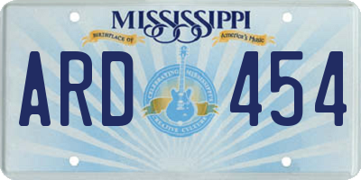 MS license plate ARD454