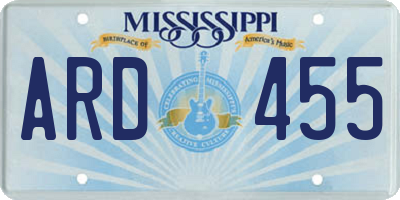 MS license plate ARD455