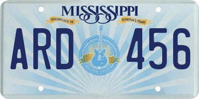 MS license plate ARD456