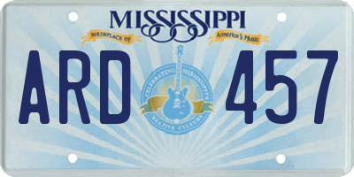 MS license plate ARD457