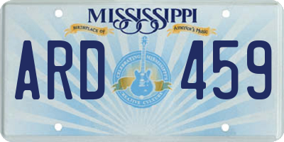 MS license plate ARD459