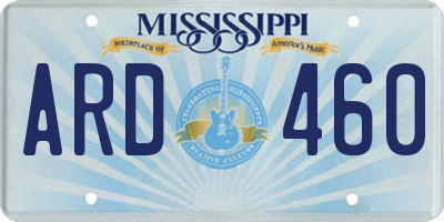 MS license plate ARD460