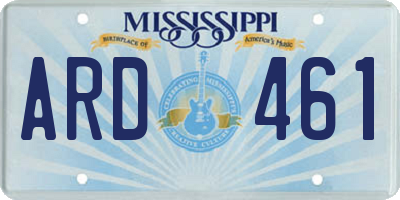 MS license plate ARD461