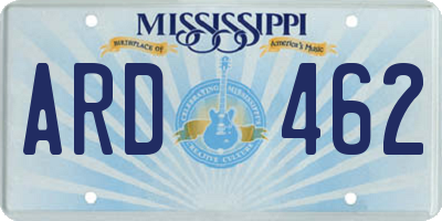 MS license plate ARD462