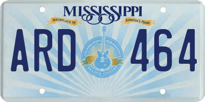 MS license plate ARD464
