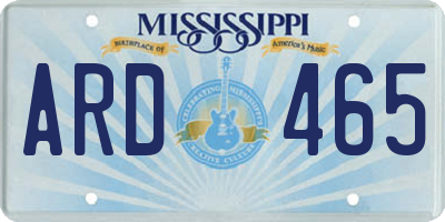 MS license plate ARD465