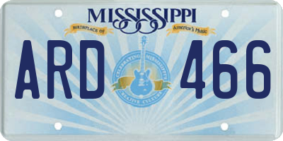 MS license plate ARD466