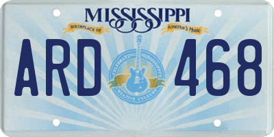 MS license plate ARD468
