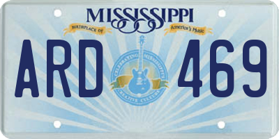 MS license plate ARD469